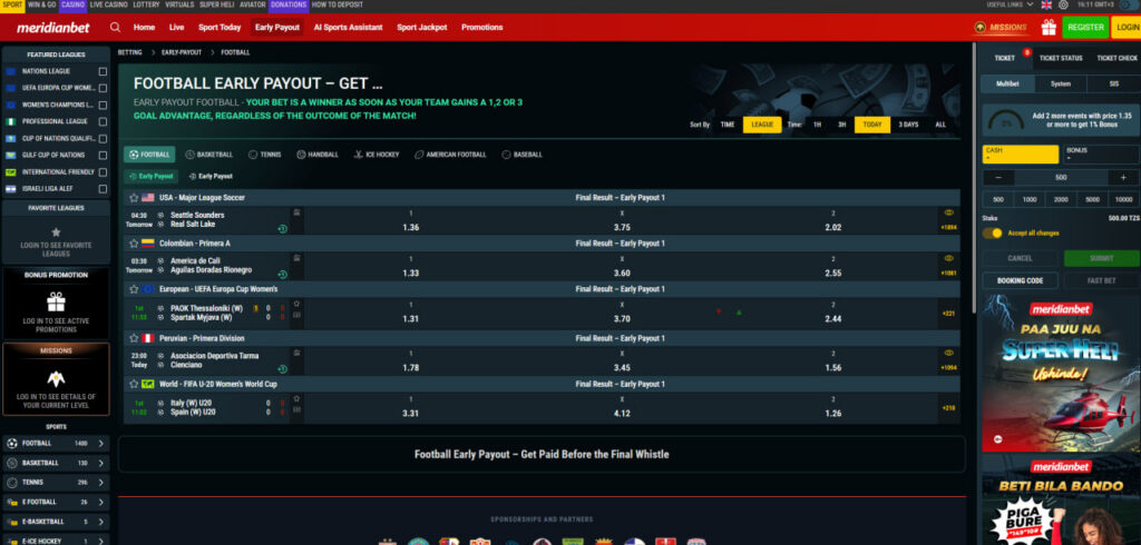 Meridianbet betting